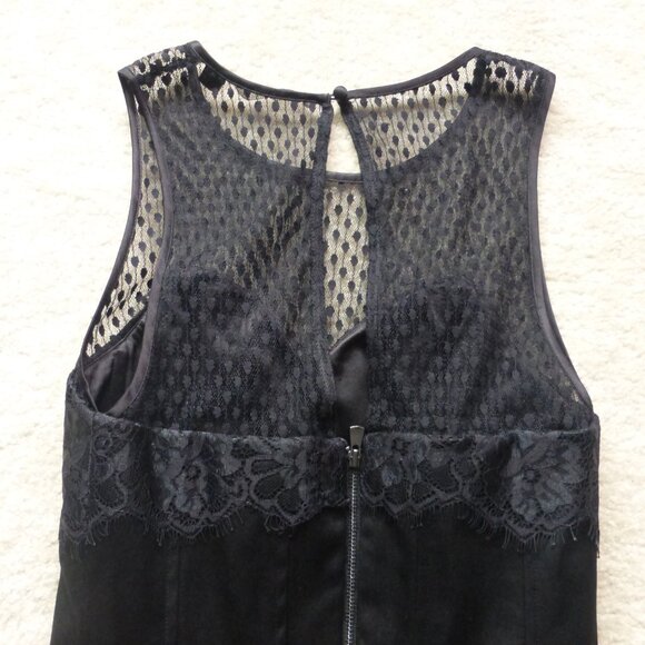 GUESS mixed satin, lace and mesh peplum top - Picture 7 of 8